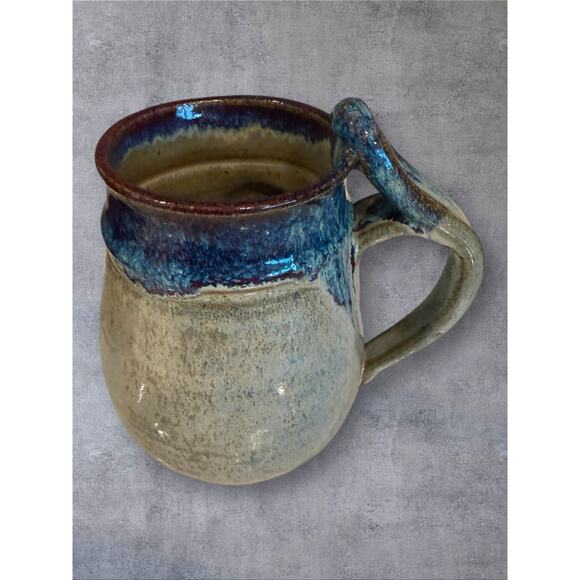 Vtg Robert Eakin Ugly Funny Face Stoneware Mug Handmade 3D Folk Art Pottery Cup - Picture 2 of 3